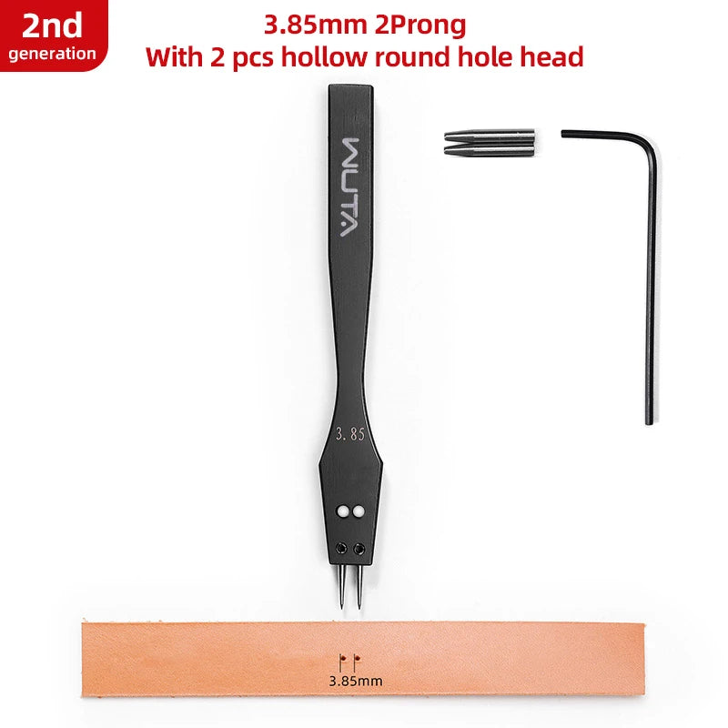 WUTA 2nd Generation Sharp Head Replaceable Pricking Iron Removable Round Hole Punch Leather Craft Chisel DIY Leather Tools