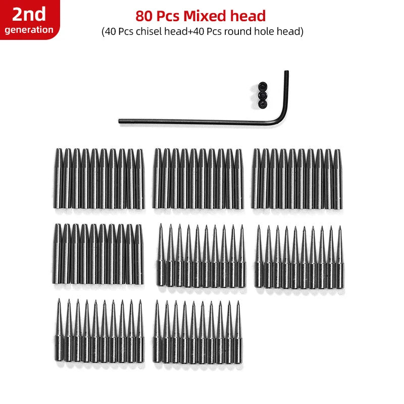 WUTA 2nd Generation Sharp Head Replaceable Pricking Iron Removable Round Hole Punch Leather Craft Chisel DIY Leather Tools