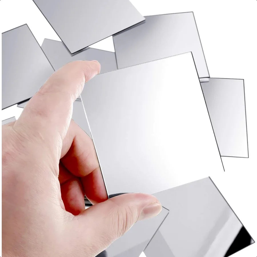 25 Pieces Mini Size Acrylic Square Mirror Adhesive Small Square Mirror Tiles for Crafts and DIY Projects Supplies 25 Pcs
