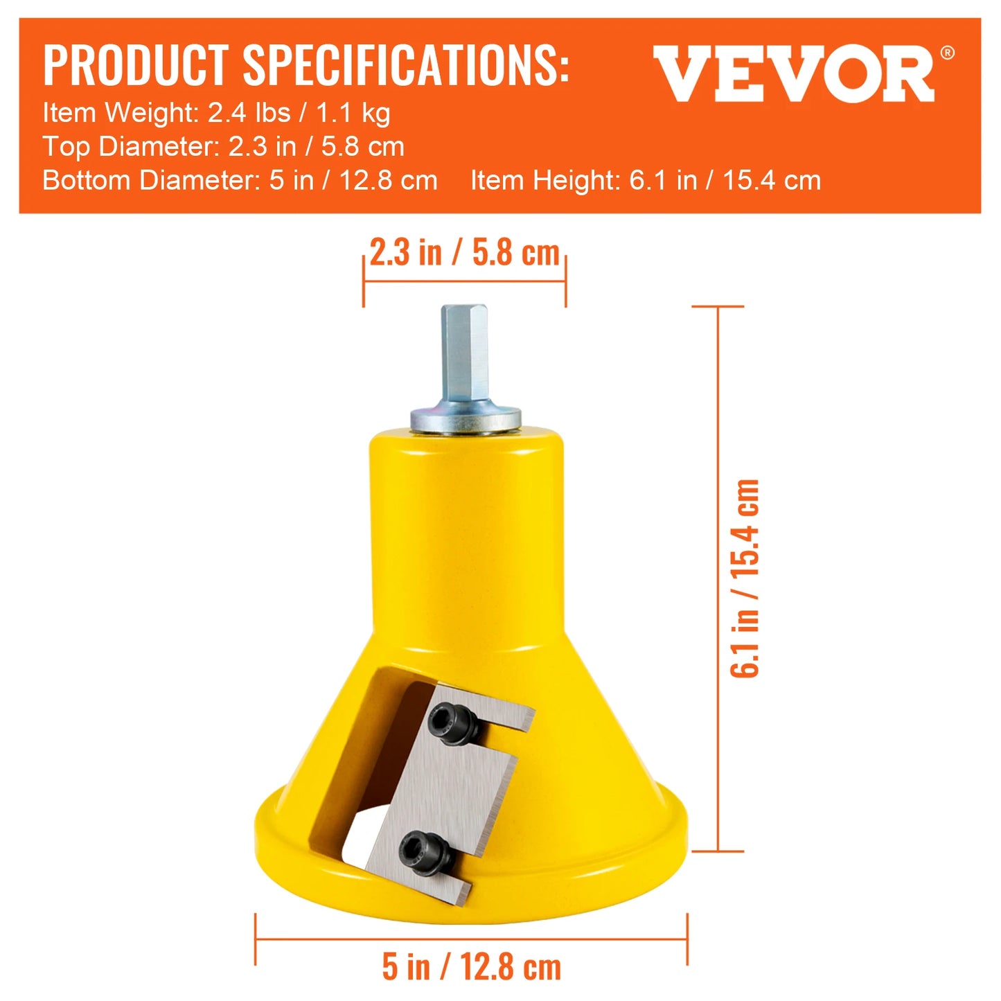 VEVOR 4/6/8Pcs Tenon Cutter Log Furniture Kit 1/1.5/2in Straight/Curved Blades Commercial Woodworking Tool for Corded Drill