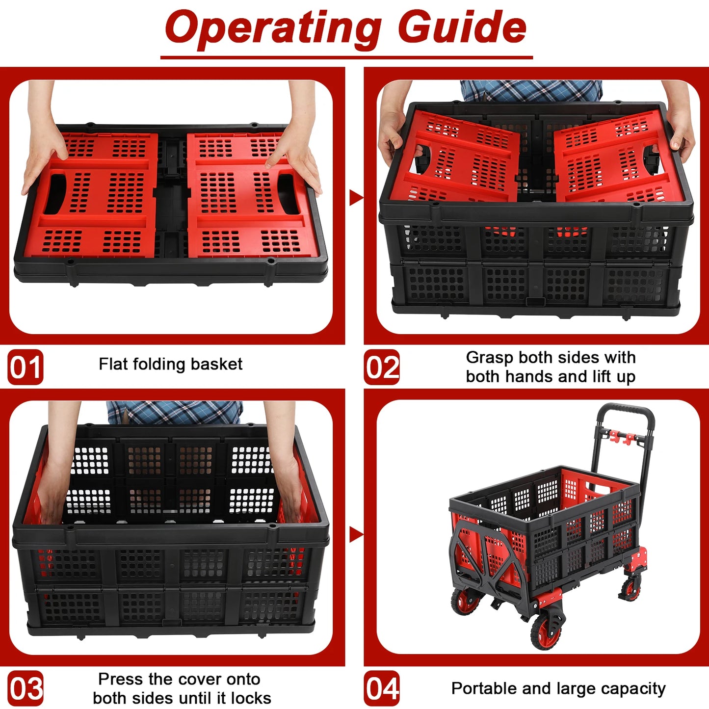 Hand Truck Dolly, 2-in-1Platform Cart Dolly