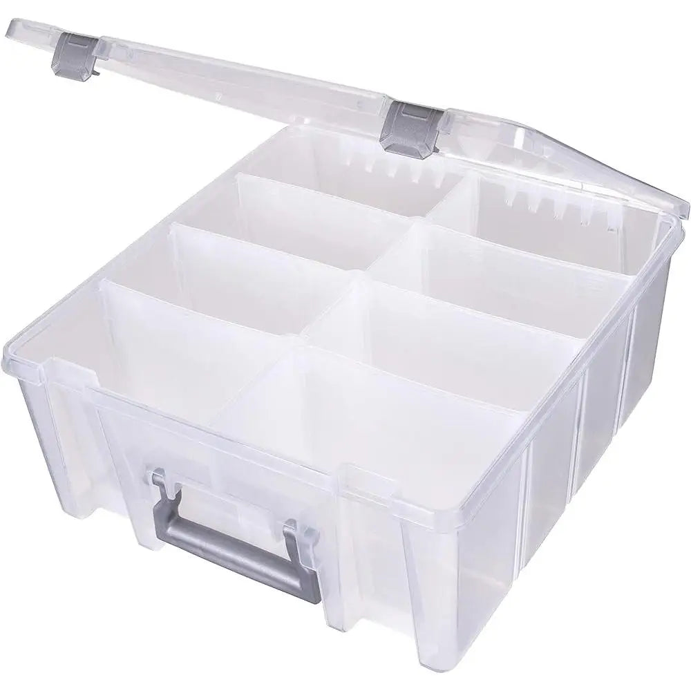 Super Satchel Storage Double Deep Compartment Portable Craft Organizer with Removable Dividers Home Office Holiday Supplies