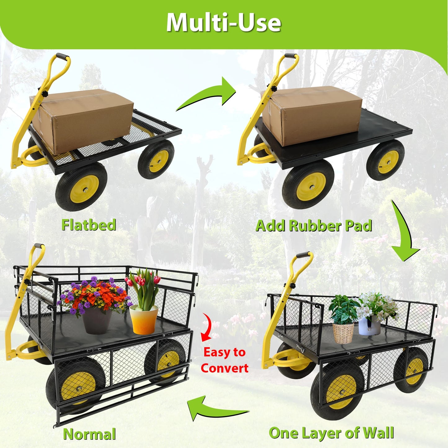 LZBEITEM Steel Garden Cart