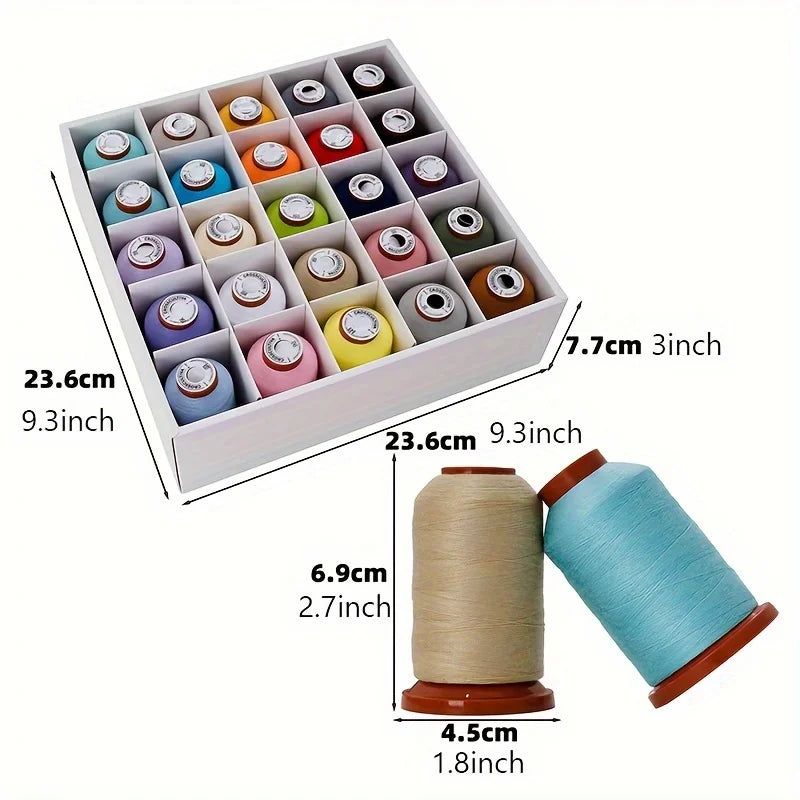Sewing Threads Kits, 25 Colors 1100 Yards Per Spools, Polyester Sewing Thread Hand and Machine Sewing for Serger, Overlock,