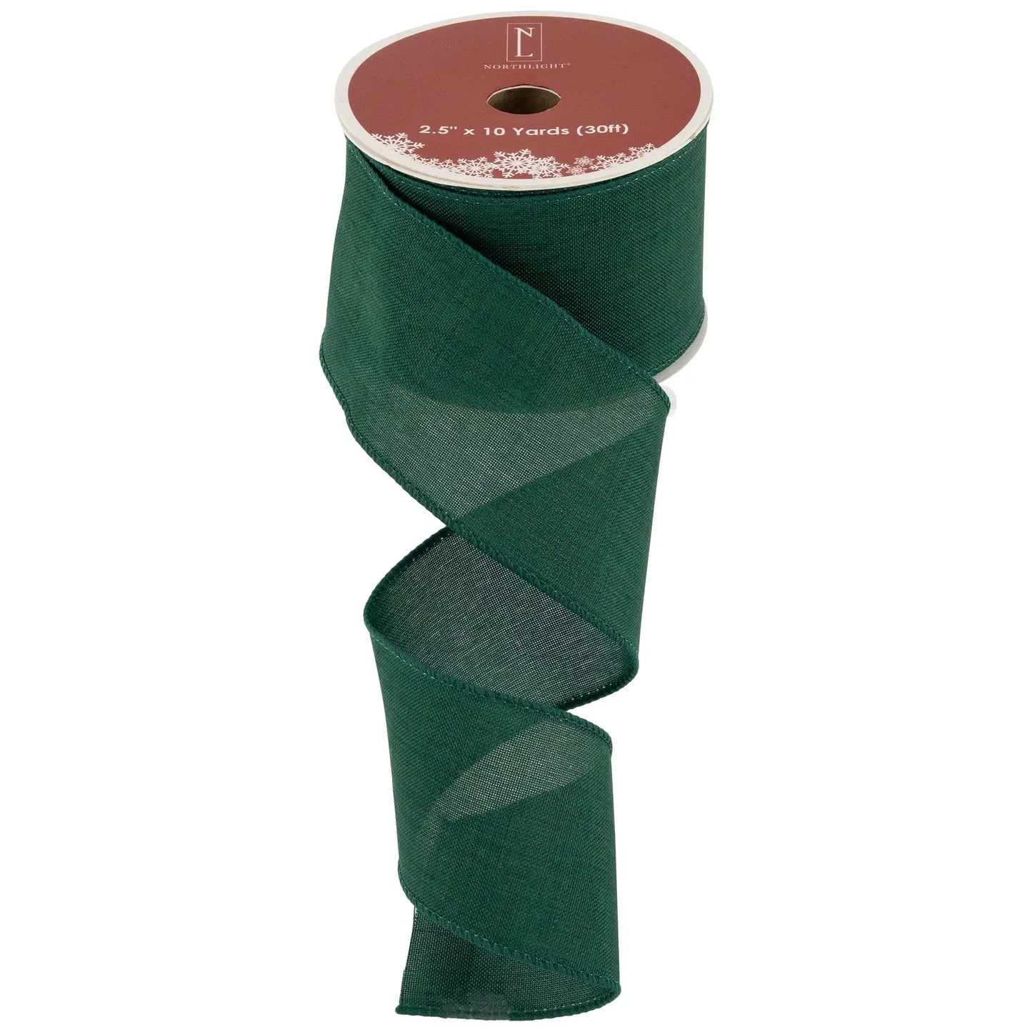 Solid Green Wired Edge Craft Christmas Ribbon 2.5 X 10 Yards - 2.5