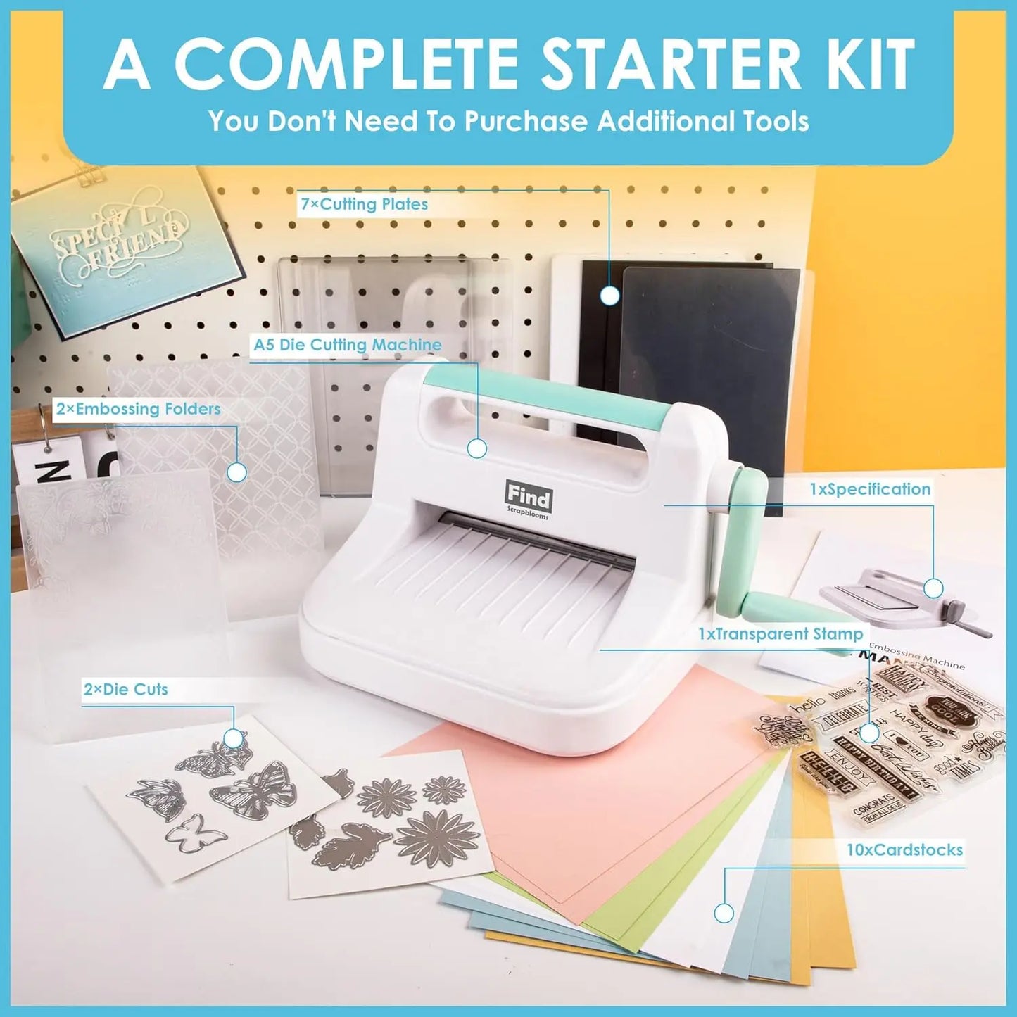 Manual Die Cutting & Embossing Machine,A5 DIY Die Cutting Machines for Card Making Crafting,