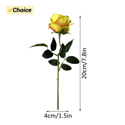 (12PC) Artificial Red Roses Silk Roses With Stems