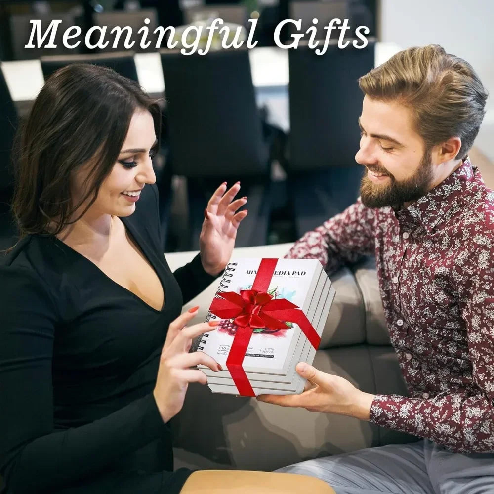 4 Pack of Mixed Media Sketchbooks, 5.5x8.5 Inch Drawing Paper Sketchbooks, 108lb/160gsm Heavy Duty Spiral Bound Sketchbooks