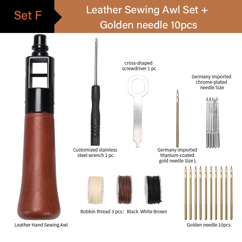WUTA Leather Sewing Awl Thread Kit Hand Speedy Stitcher DIY Craft Working Tools Set Shoemaker Canvas Repair