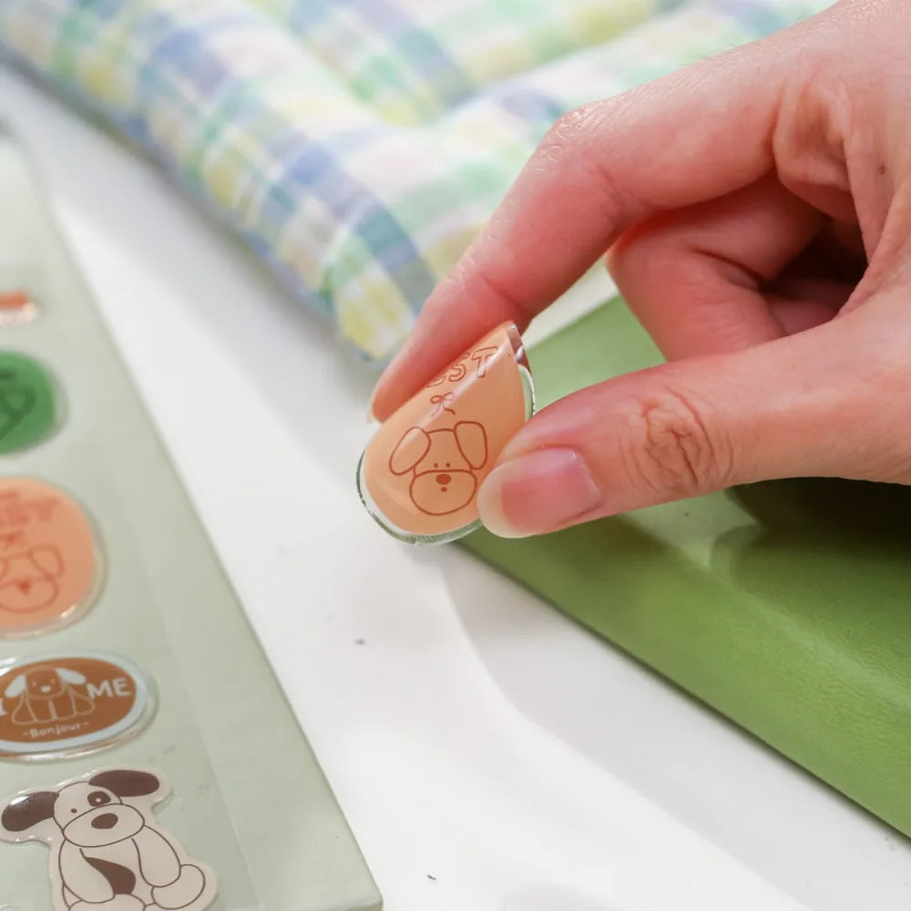 60 pieces of 4 epoxy flat account stickers in Korean cute style, DIY handbook decoration material goo card stickers