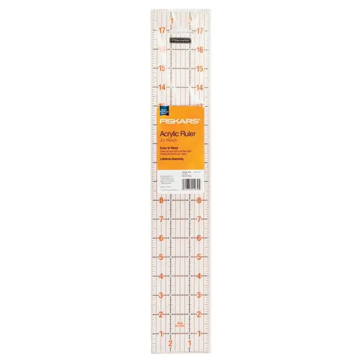 Fiskars® Acrylic Ruler 6" x 24" - Sewing and Quilting Ruler with Gridlines, Craft Supplies, Single Piece