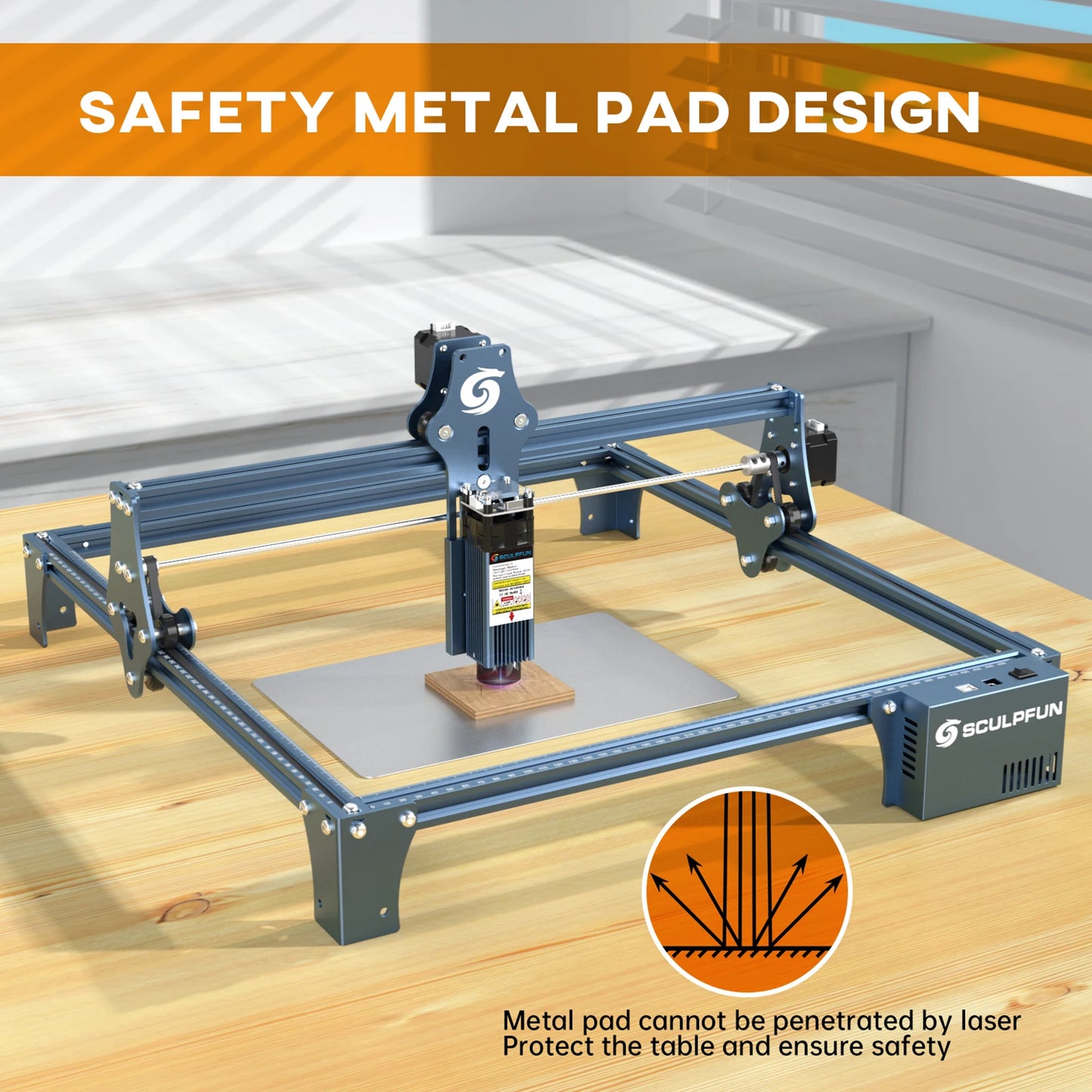 S9 Laser Engraving Machine Ultra-thin Laser Beam Shaping Technology High-precision Wood Acrylic Laser Engraver Cutting