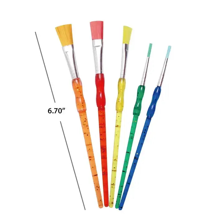 (3 pack) Hello Hobby Assorted Shape Synthetic Bristle Art Brushes (5 Pack), Age Group 3+