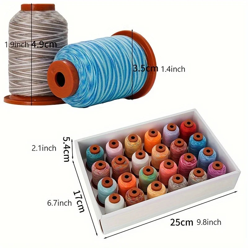 Rainbow Variegated Polyester Sewing Machine Thread Multi-Purpose 5000Y , Sewing and Embroidery 24
