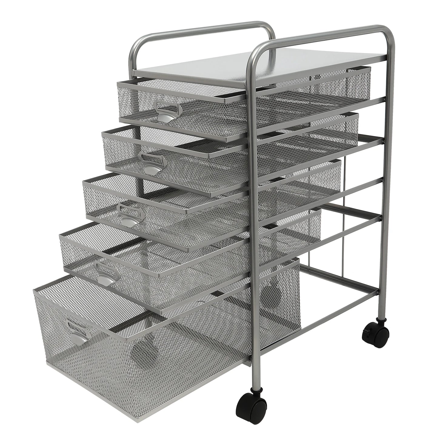 Rolling File Cabinet with 5 Drawers, Craft Cart Organizer with Wheels, Freestanding Office Supplies Storage