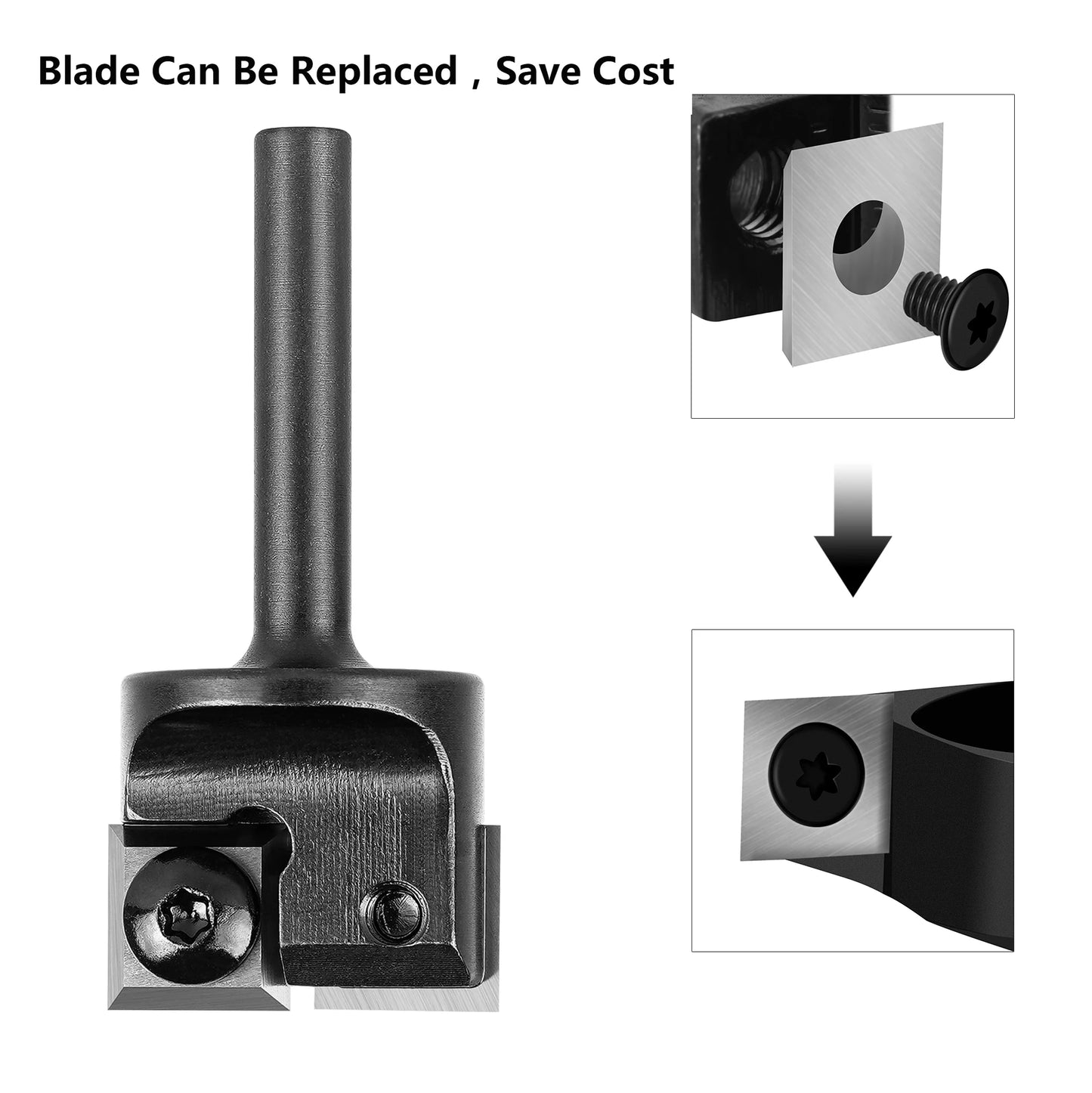 SpeTool 1pc CNC Spoil board Surfacing Router Bit 1/2 Inch Shank 2-Flute Carbide Insert Slab Flattening Router Planer Bit for Wood
