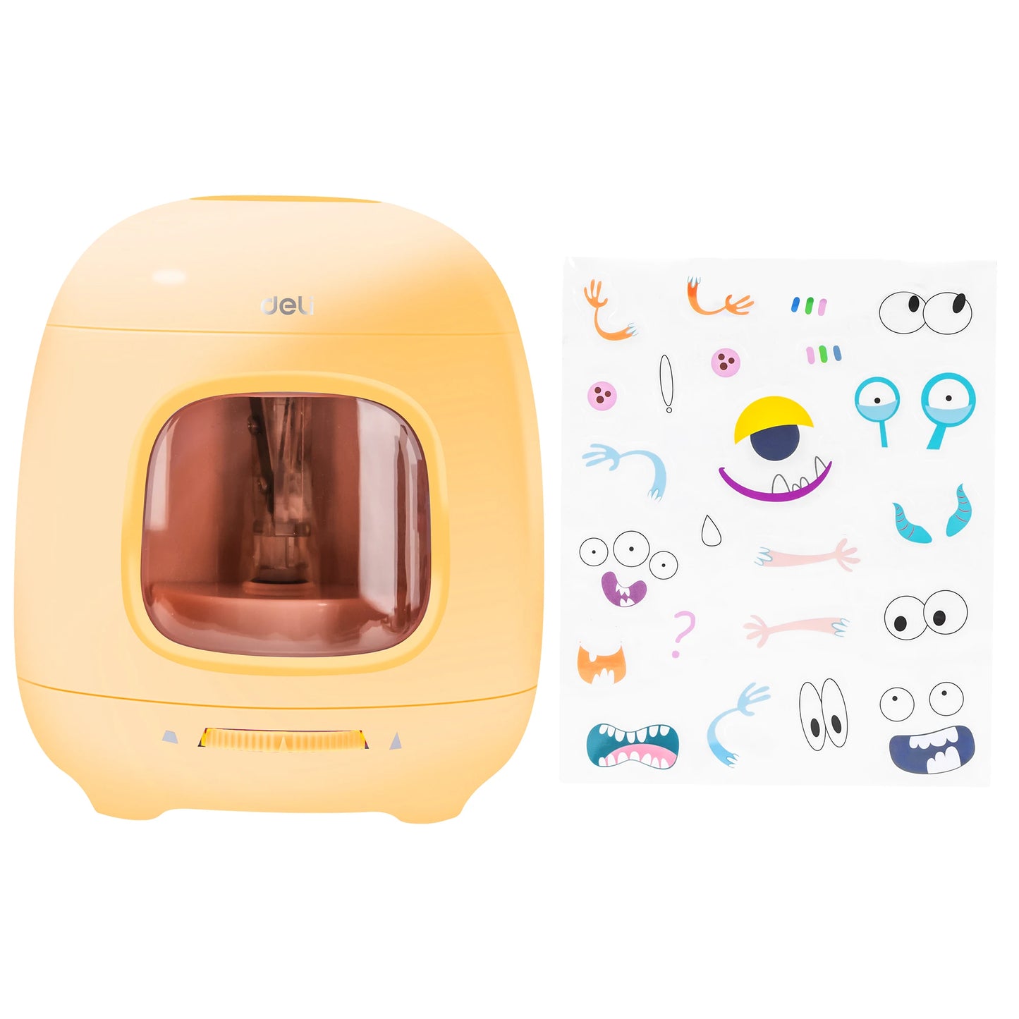 Deli Electric Pencil Sharpener,Efficient and Portable Sharpening Tool for Home, School, and Office Use,Blue, Pink, Yellow