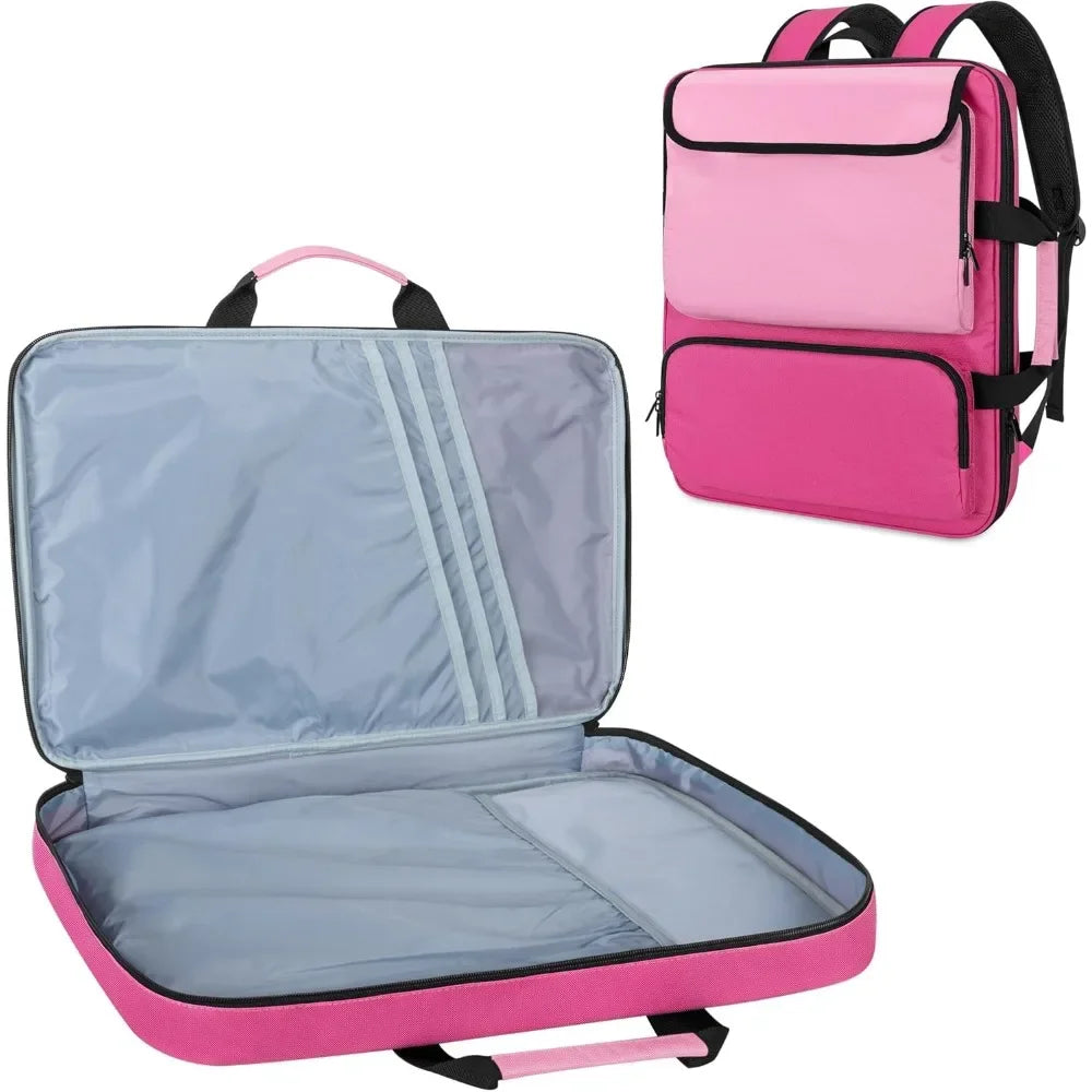 A3 Art Portfolio Case 15 x 18 inches, Artist Travel tote bag Art works and painting supplies, blue