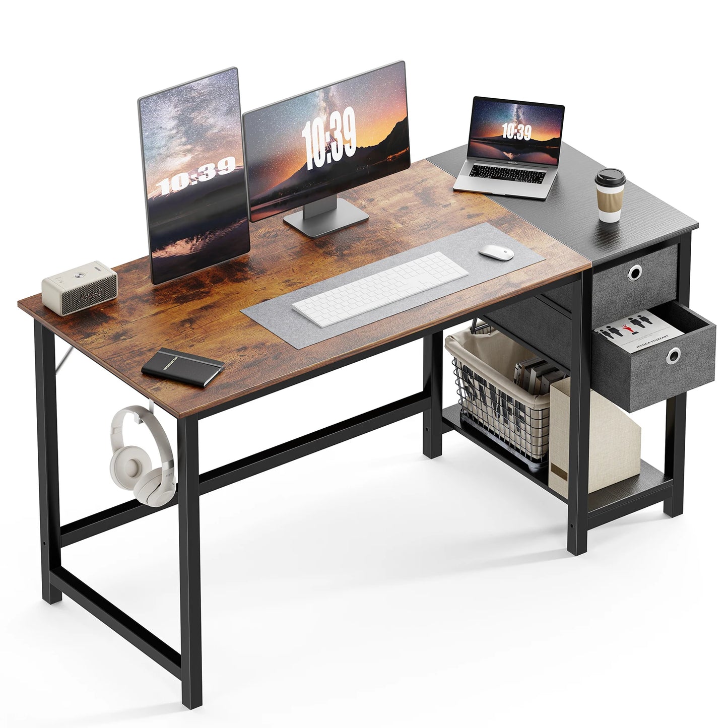 JHK Computer Desk With Drawers