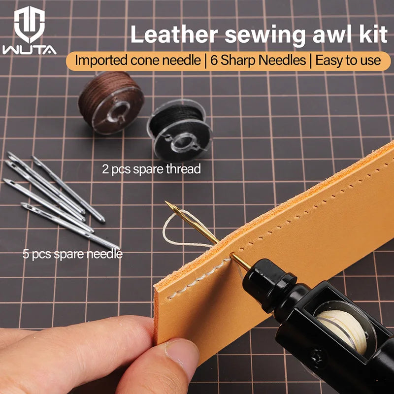 WUTA Leather Sewing Awl Thread Kit Hand Speedy Stitcher DIY Craft Working Tools Set Shoemaker Canvas Repair