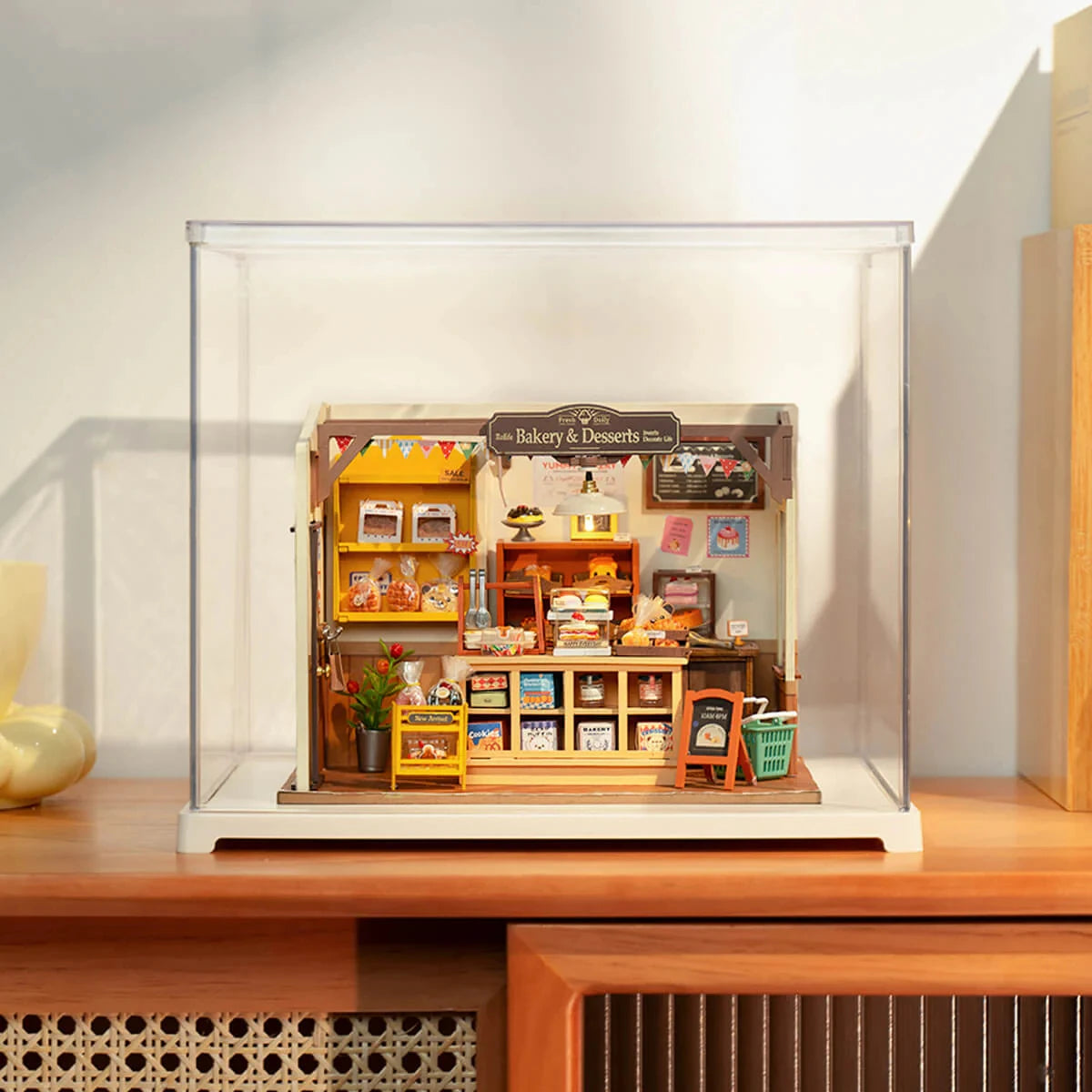 Robotime Rolife Becka's Baking House DIY Miniature 3D Wooden Model Kit for Kids - Easy Assembly Home Decor Toy