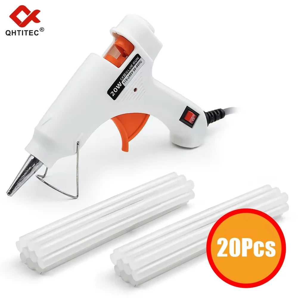 JCD 20W Hot Melt Glue G20un DIY Mini Household Industrial Guns Heat Temperature Electric Repair Tool with 20Pcs 7mm Glue Sticks
