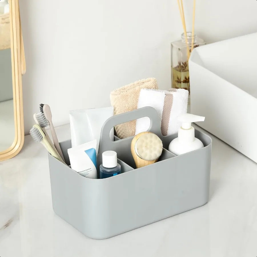 Multiuse Caddy Organizer with Handle Stackable Plastic Tote Bin Art Craft Supplies