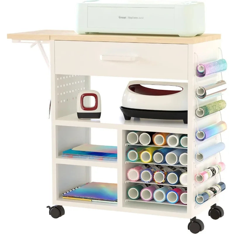 Rolling Craft Cart with Storage Drawers & Wheels - Mobile Craft Organizer Heavy Duty