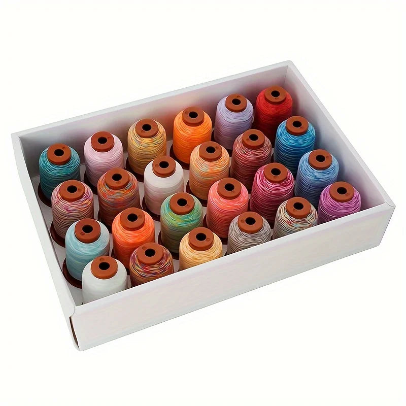 Rainbow Variegated Polyester Sewing Machine Thread Multi-Purpose 5000Y , Sewing and Embroidery 24