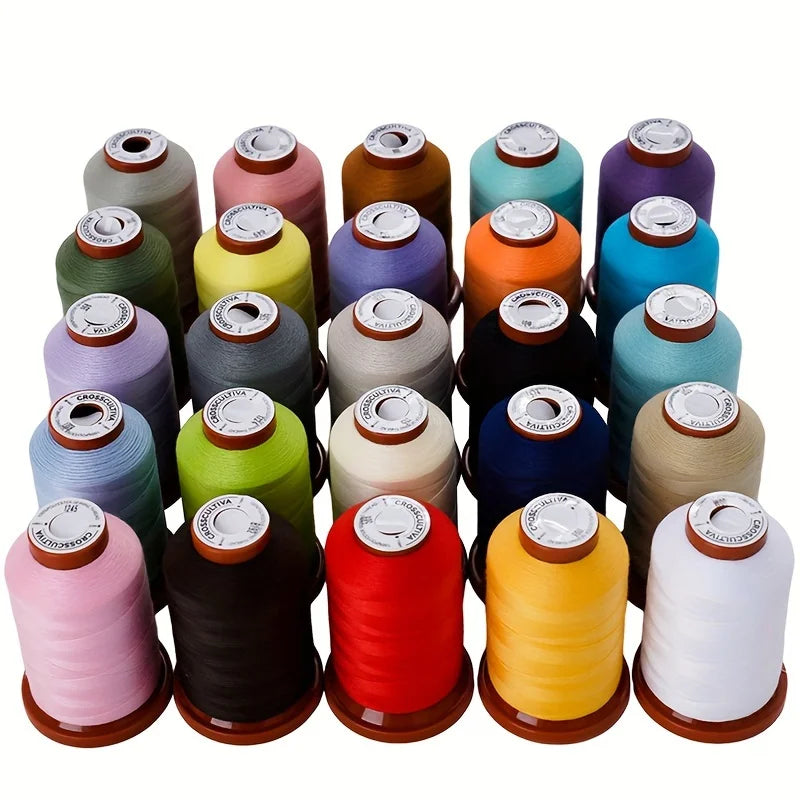 Sewing Threads Kits, 25 Colors 1100 Yards Per Spools, Polyester Sewing Thread Hand and Machine Sewing for Serger, Overlock,