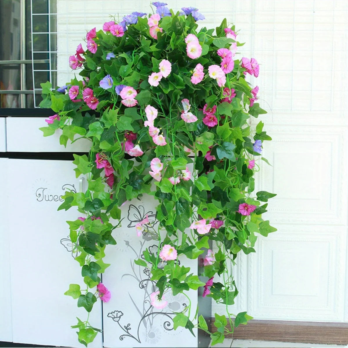 2 件 Artificial Hanging Flowers Morning Glories