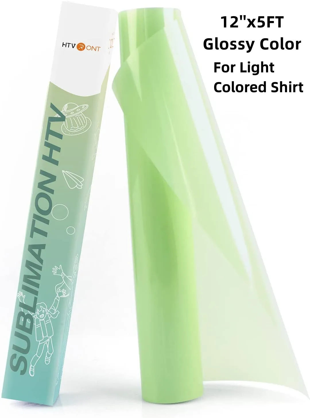 HTVRONT 12inX5FT Sublimation HTV Vinyl for Dark/Light Colored Shirts Dye Sub Heat Transfer Vinyl for Sublimation Cotton Fabric