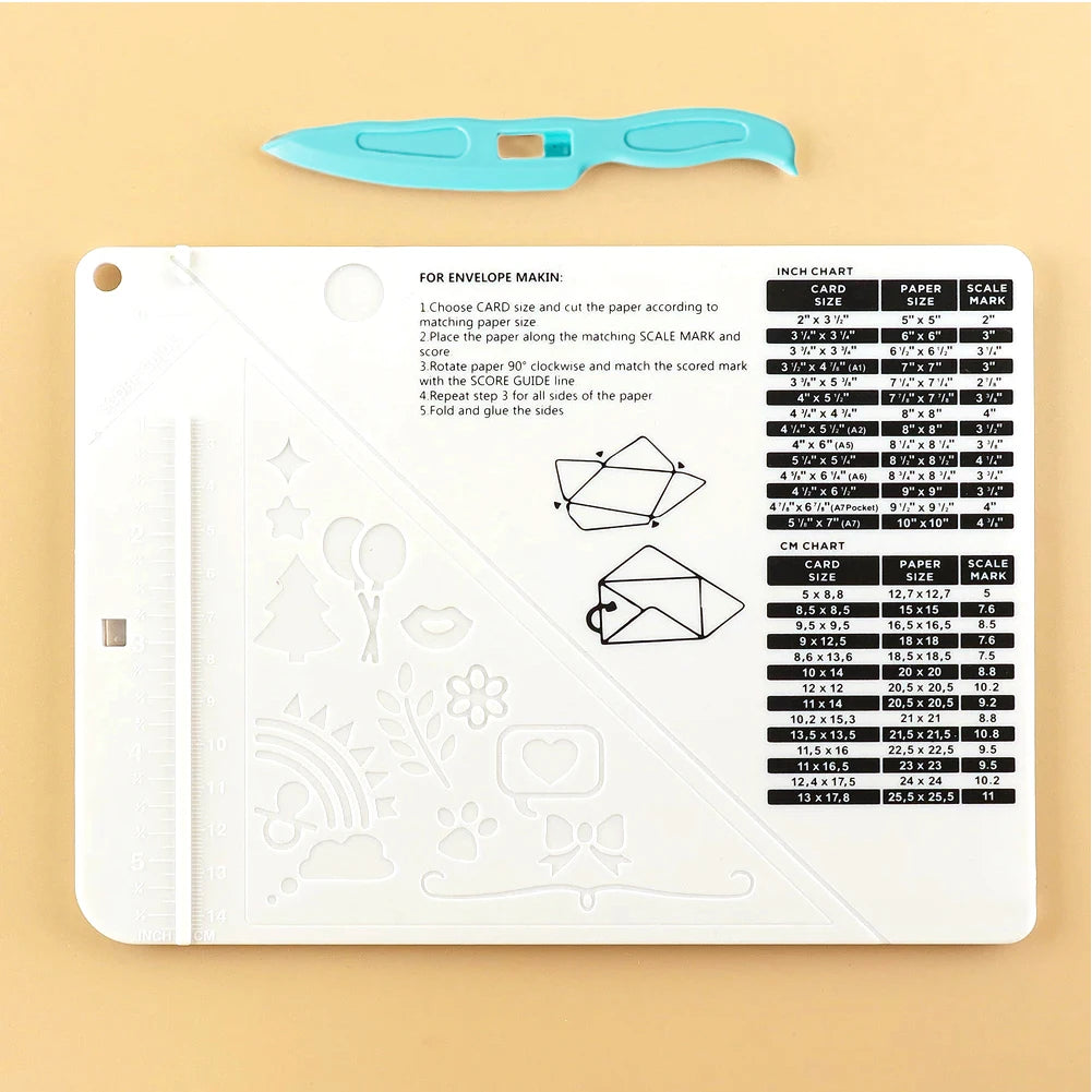 Multi-Purpose Scoring Board with Measuring Grid Paper Card Cuting BoardY Supplies Paper Cutter