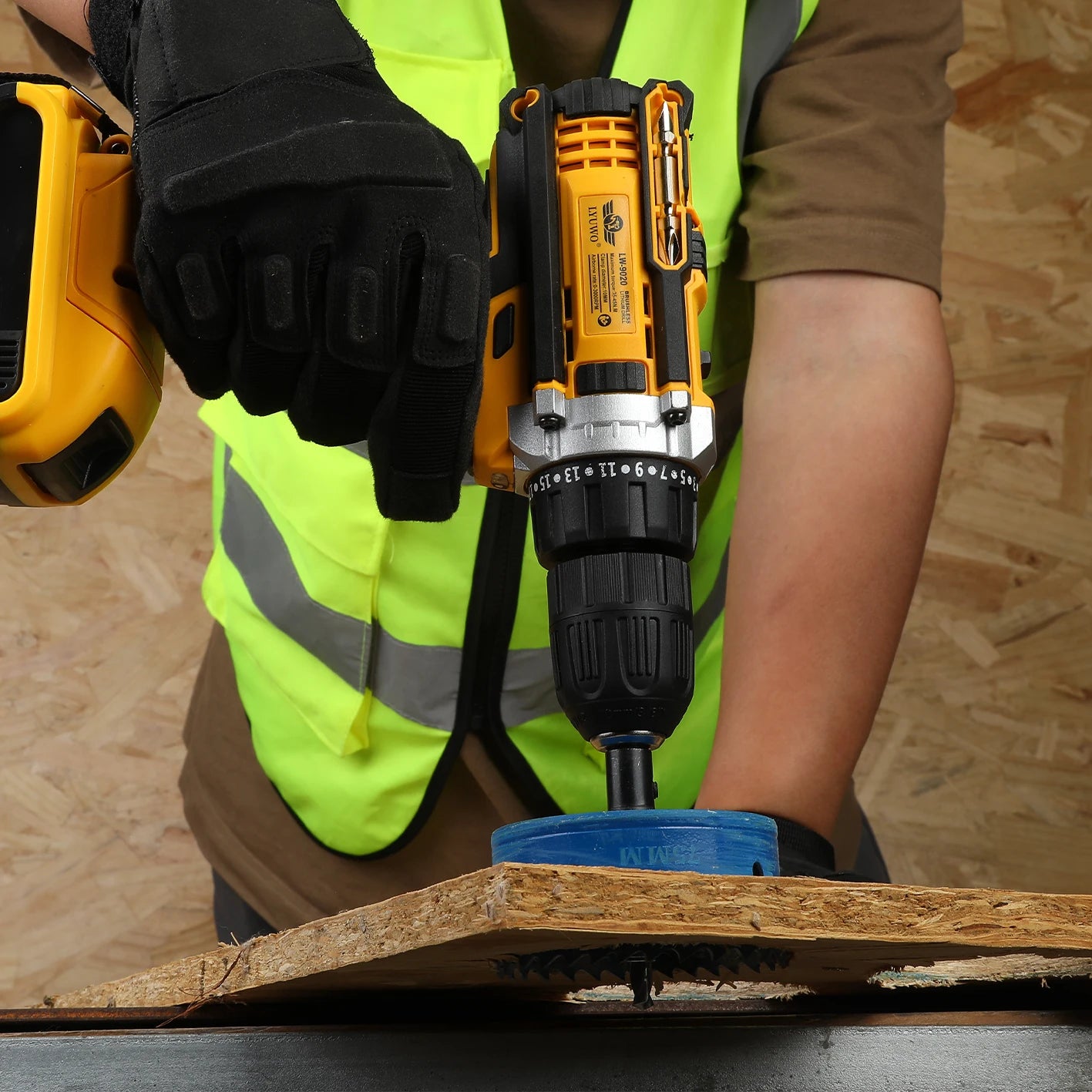 LYUWO 20V 0.8-10mm Cordless Drill Lithium Battery Rechargeable Multifunctional Drill, Dual Speed Power Tool With Two Drill Bits