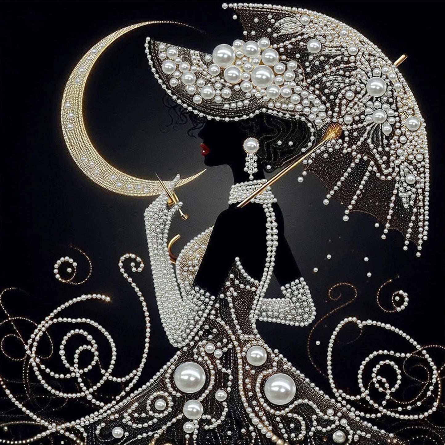 Elegant Lady Full 5D DIY Pearl Diamond Art Kits for Adults/Beginners Gift Idea Home Decor Gem Art Diamond Painting Kits 30*30cm