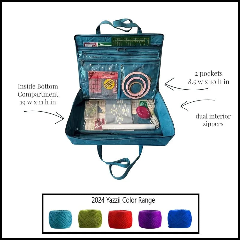 Craft Storage Bag with 20 pockets for Quilting Supplies, Sewing Notions, Embroidery &
