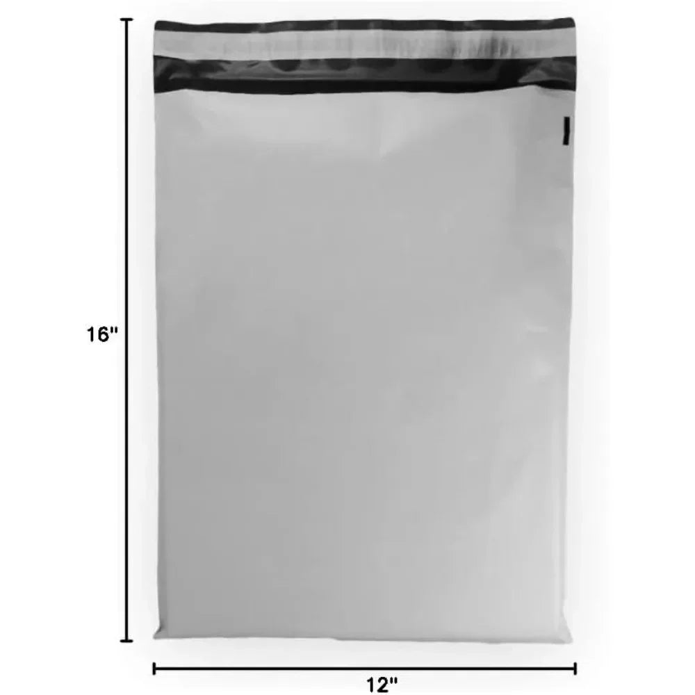 12 x 16 White Large Poly Mailer Size #5 Self Sealing Envelopes Plastic Shipping Mailing Bags 12x16 1.7 mil