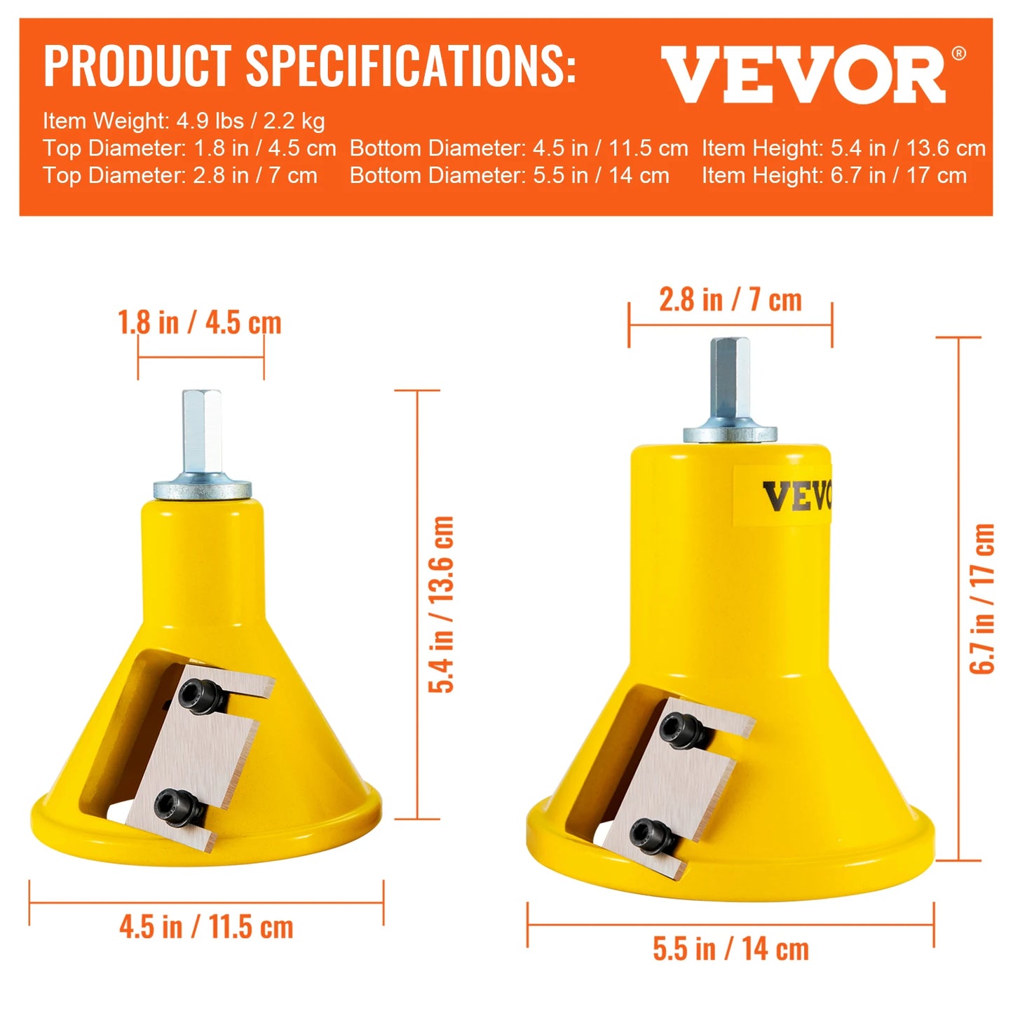 VEVOR 4/6/8Pcs Tenon Cutter Log Furniture Kit 1/1.5/2in Straight/Curved Blades Commercial Woodworking Tool for Corded Drill