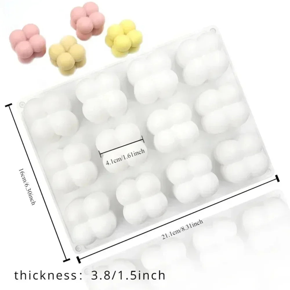 12 Cavity Small Cube Candle Mold DIY Handmade Soap Candle Making Craft Supply