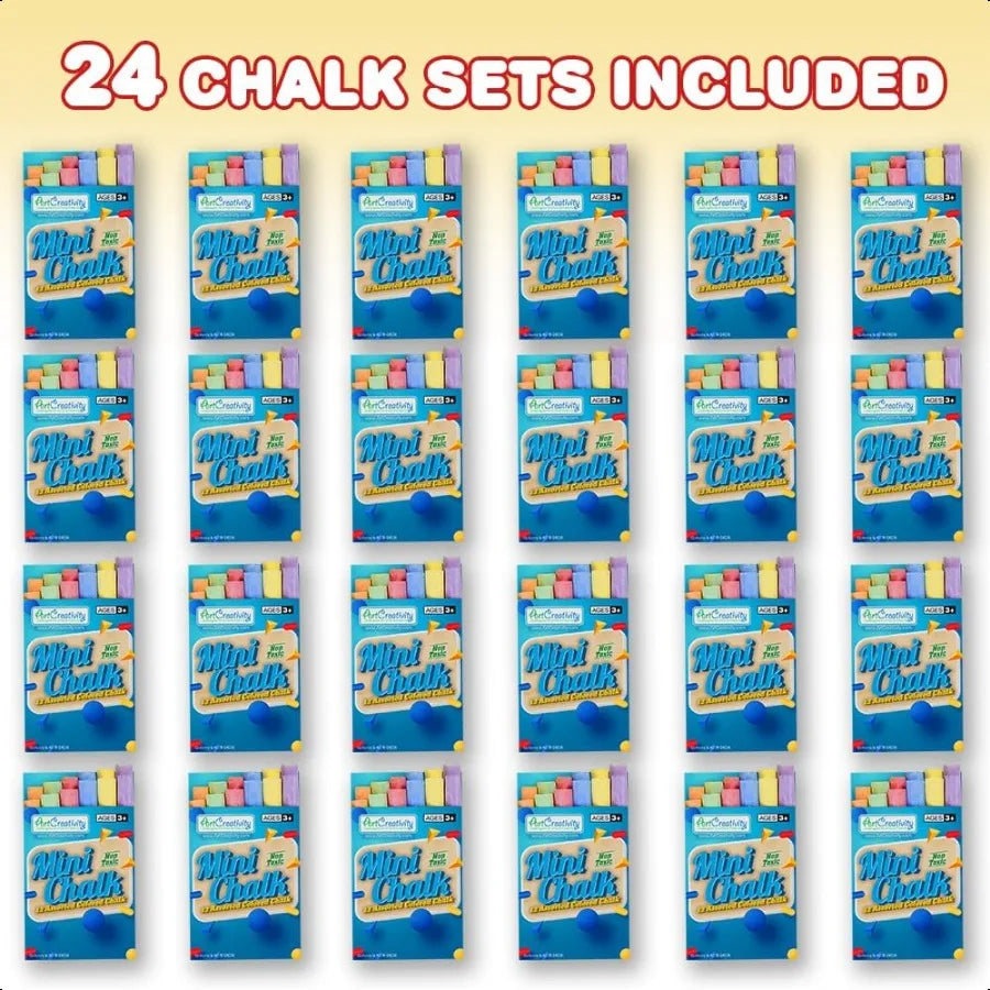 288 Count Mini Chalk Set for 24 Boxes NonToxic Art and Craft Supplies Chalks School Supplies Birthday Party Favors
