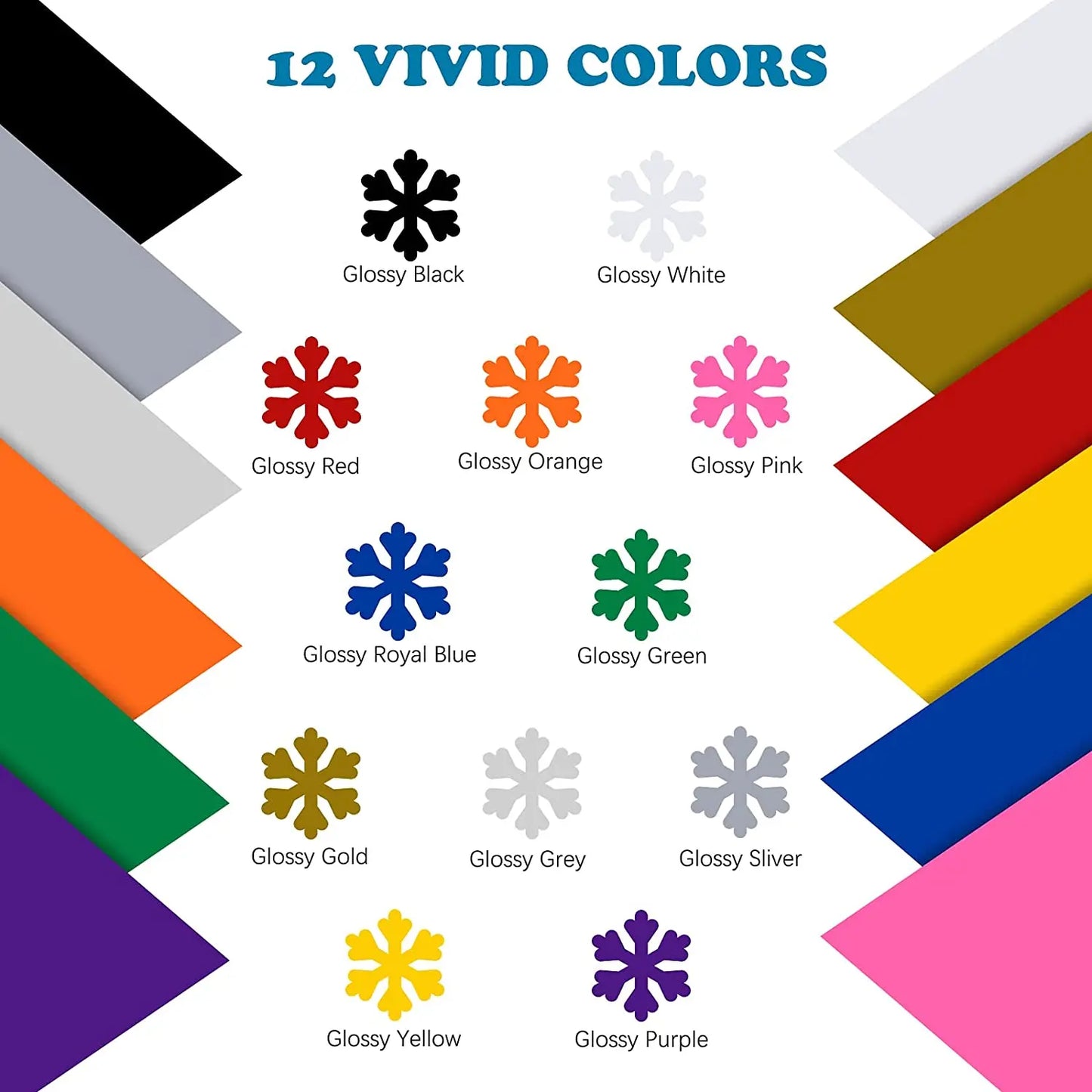 12/8 Pack HTVRONT 12inX5ft Multi Color Permanent Adhesive Vinyl Rolls DIY Cup Glass Phone Case Home Decor Gift
