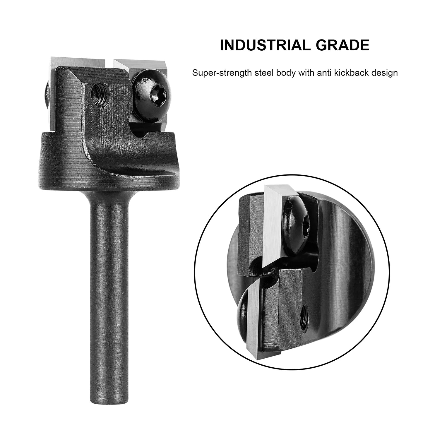 SpeTool 1pc CNC Spoil board Surfacing Router Bit 1/2 Inch Shank 2-Flute Carbide Insert Slab Flattening Router Planer Bit for Wood