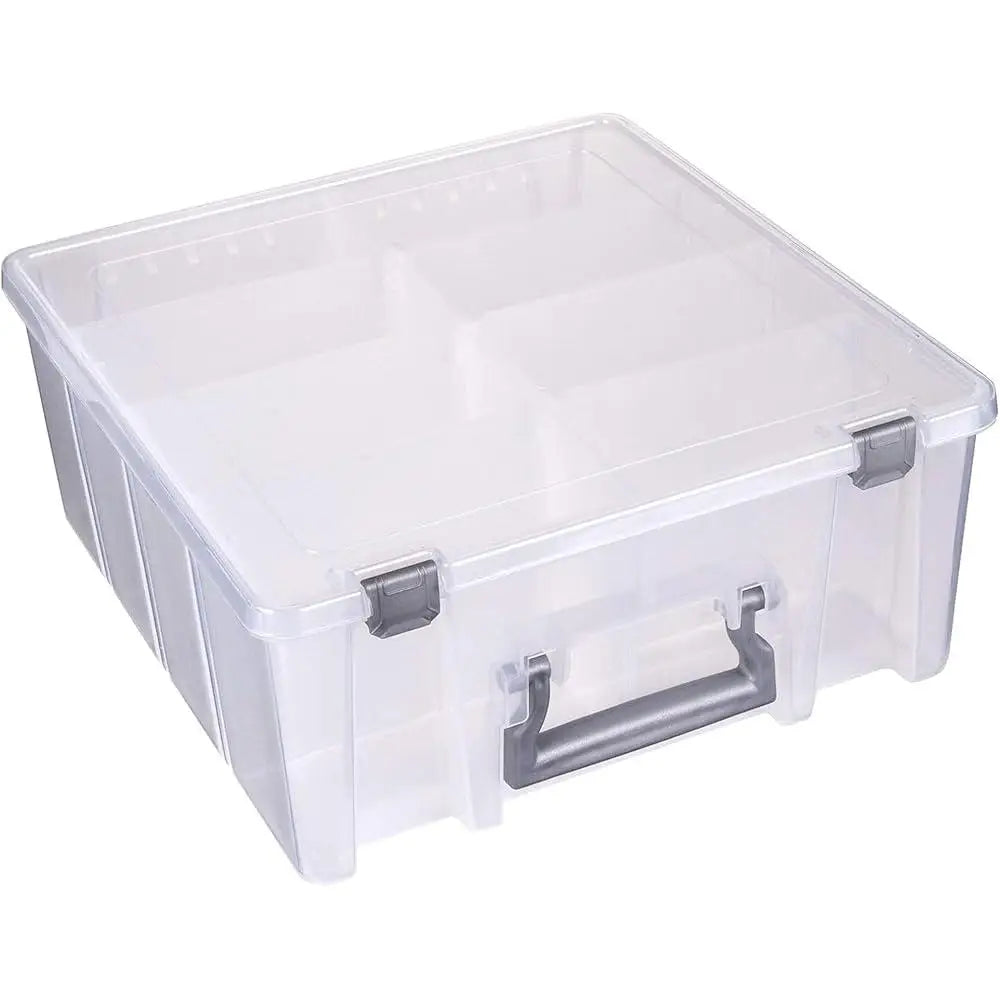 Super Satchel Storage Double Deep Compartment Portable Craft Organizer with Removable Dividers Home Office Holiday Supplies