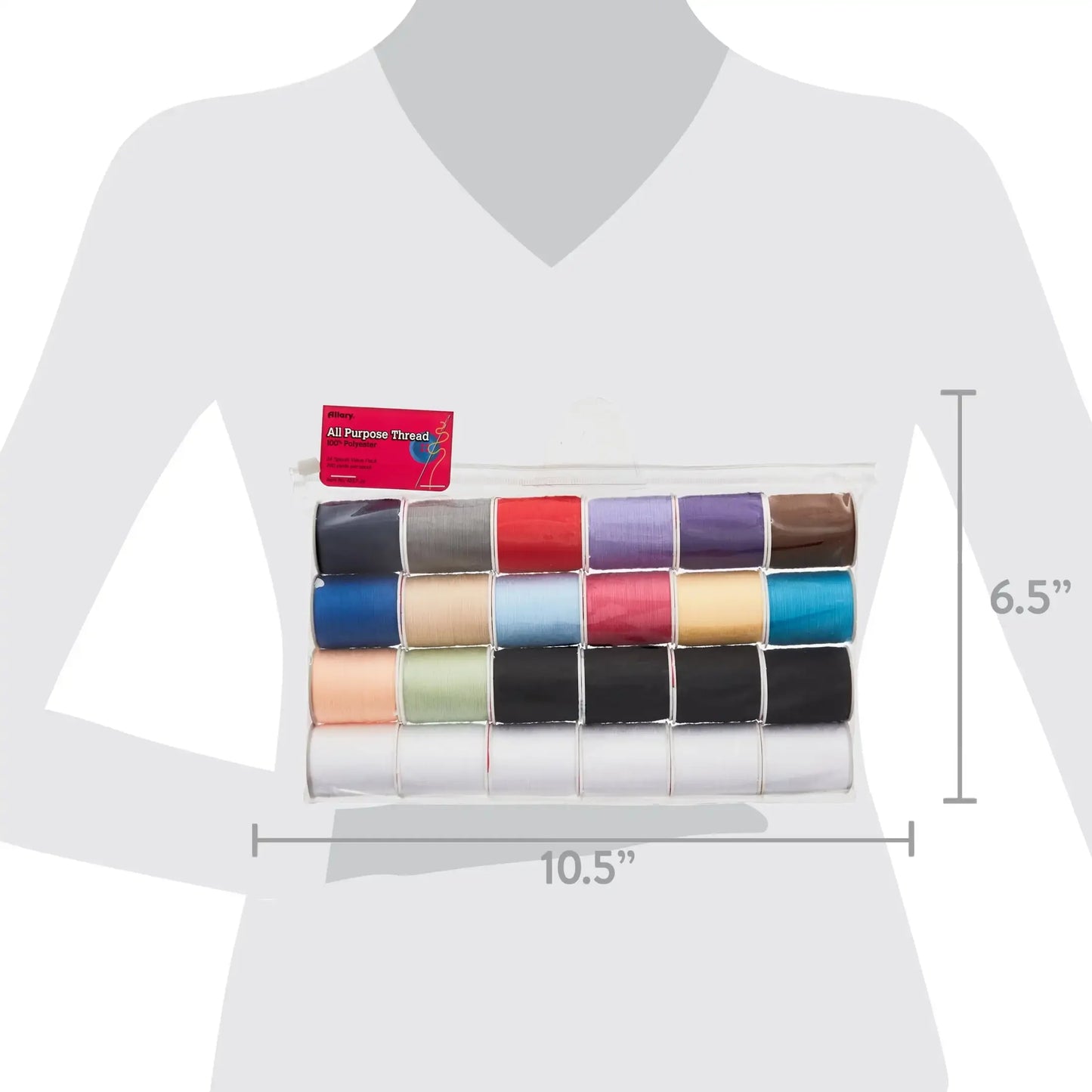 Multi-Color 100% Sewing Thread, Polyester 200 yd (24 Piece)