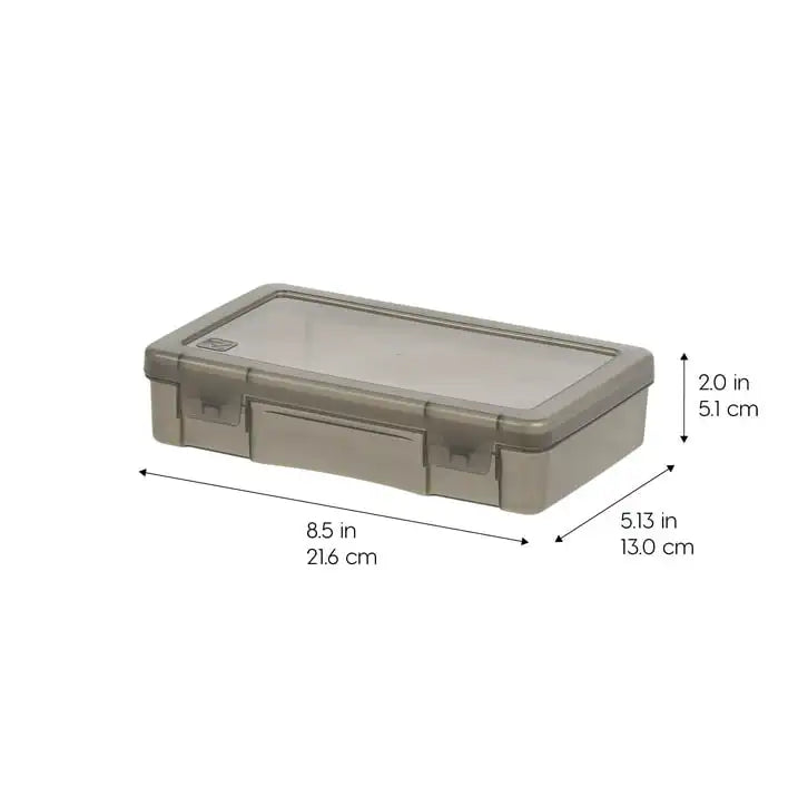 IRIS Small Plastic Pencil Case, Hobby Art Craft Supply Organizer, Pencil Box, Gray, Set of 10