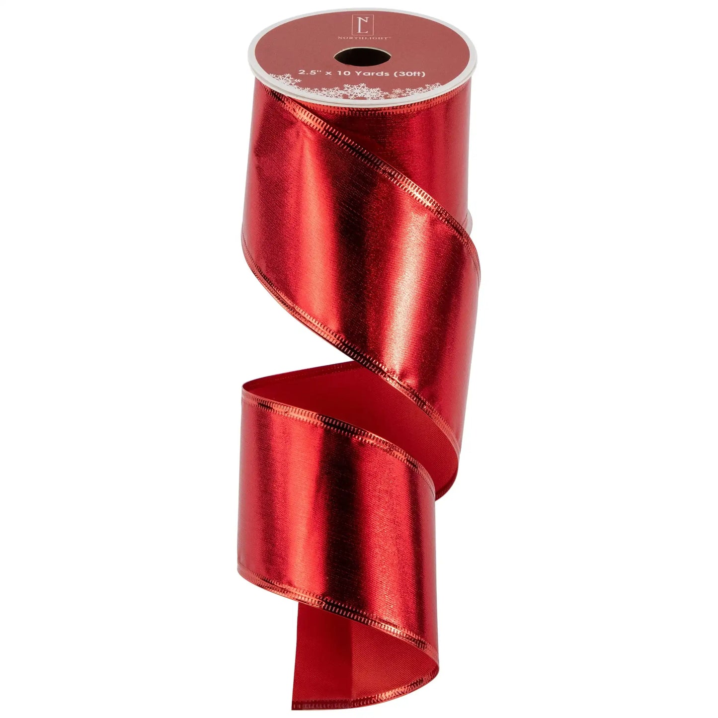 Shimmering Red Wired Craft Christmas Ribbon 2.5 X 10 Yards