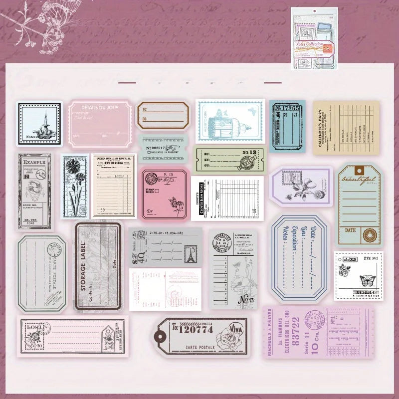 800pcs 4 Vintage Ephemera Pack for Junk Journaling & Scrapbooking (Light Retro DIY Kit)