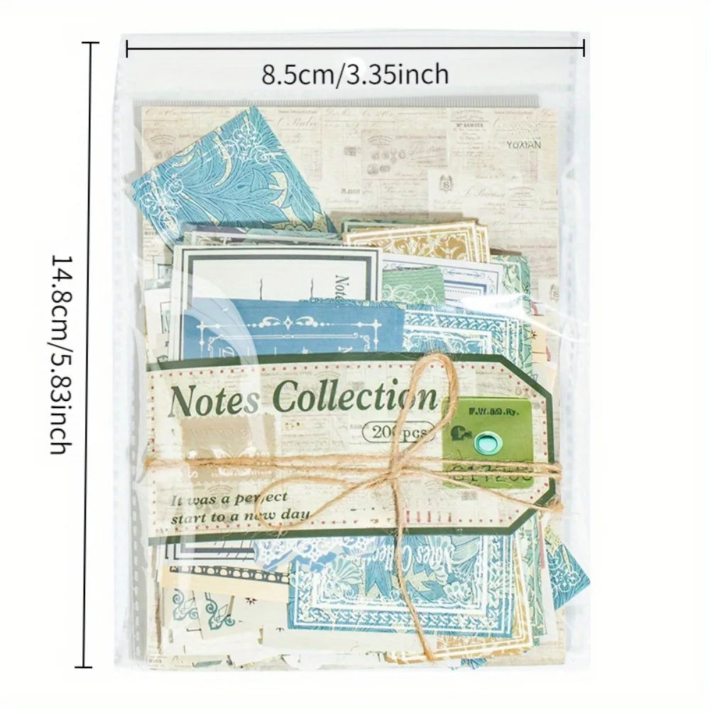 800pcs 4 Vintage Ephemera Pack for Junk Journaling & Scrapbooking (Light Retro DIY Kit)