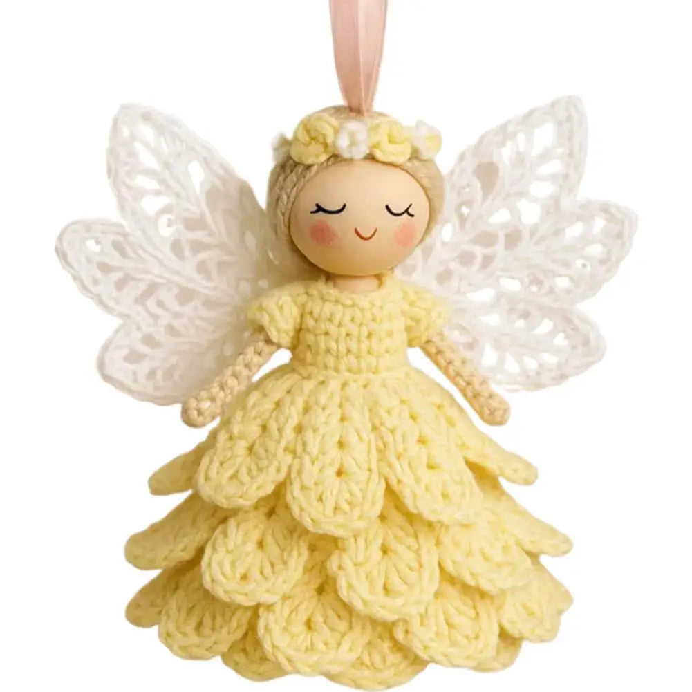 DIY Crochet Angel Ornament Kit Handwoven DIY Material Kit Craft Knitting Kit For Beginners (Unfinished)