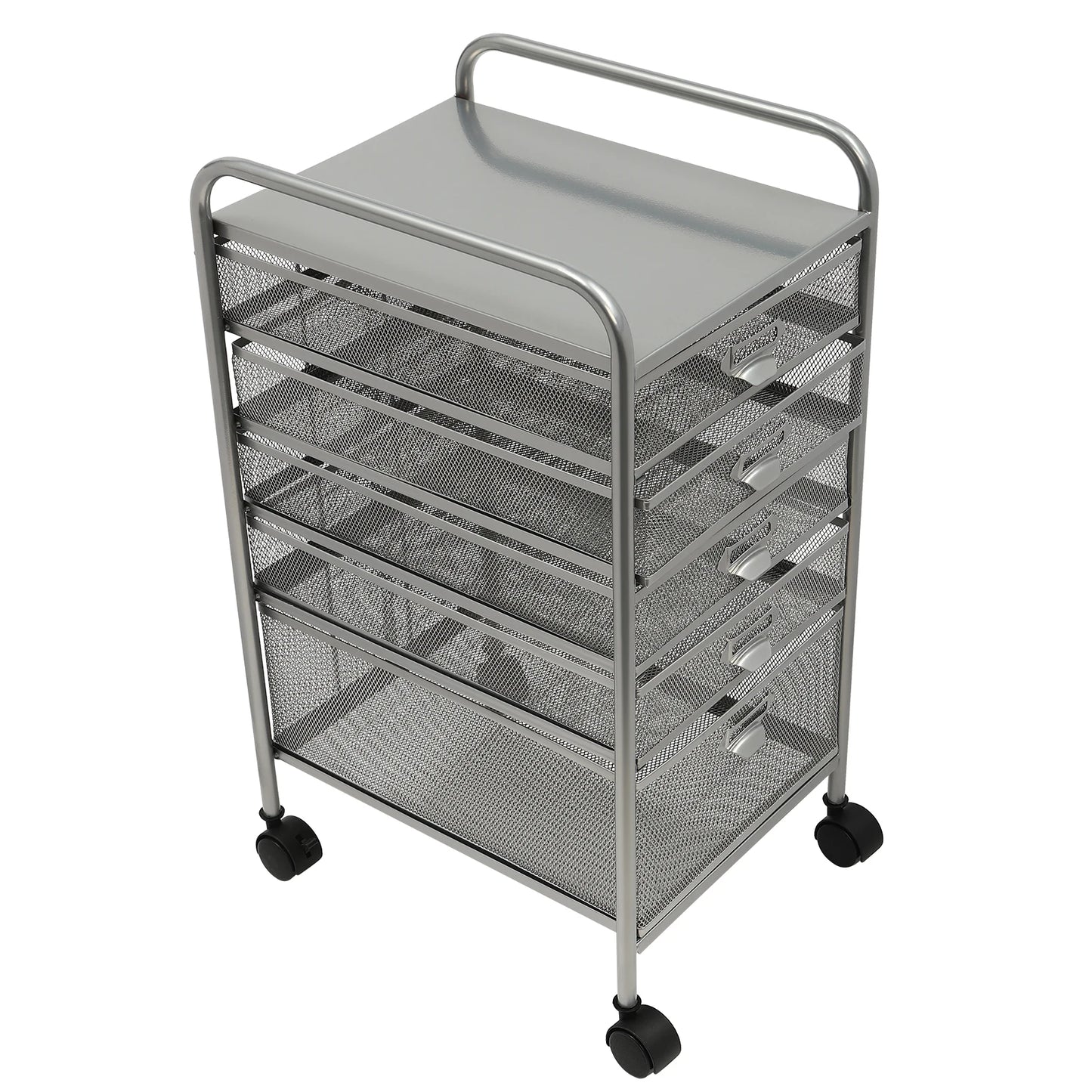 Rolling File Cabinet with 5 Drawers, Craft Cart Organizer with Wheels, Freestanding Office Supplies Storage